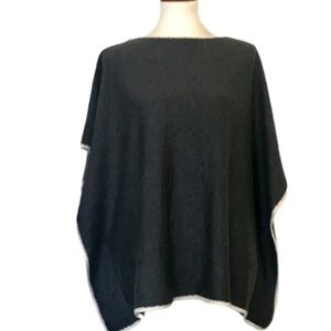 Nordsrom PHASE3 Charcoal Wool Blend Poncho